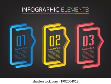 modern 3D text box template, banner Infographics
