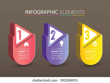 modern 3D text box template, banner Infographics