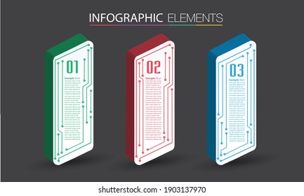 modern 3D text box template, banner Infographics
