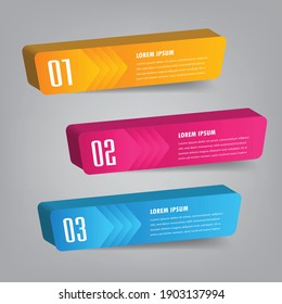 Modern 3D Text Box Template, Banner Infographics