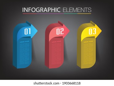 modern 3D text box template, banner Infographics