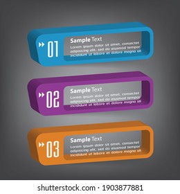 modern 3D text box template, banner Infographics