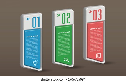 plantilla de cuadro de texto 3D moderna, banner Infografías