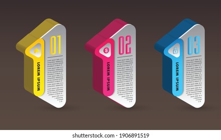 plantilla de cuadro de texto 3D moderna, banner Infografías