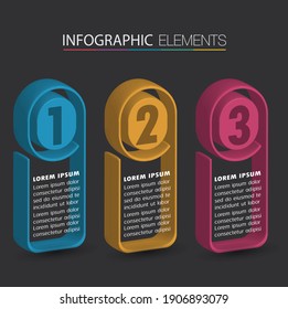 modern 3D text box template, banner Infographics