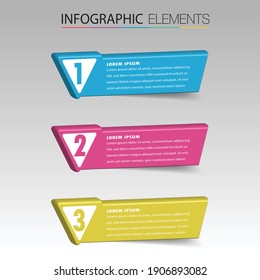 plantilla de cuadro de texto 3D moderna, banner Infografías