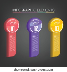 modern 3D text box template, banner Infographics