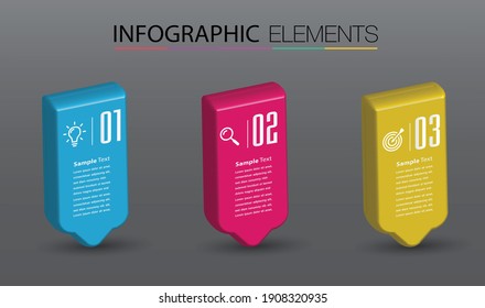 plantilla de cuadro de texto 3D moderna, banner Infografías