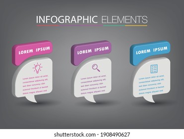 modern 3D text box template, banner Infographics