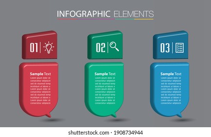 modern 3D text box template, banner Infographics
