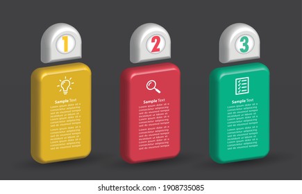 modern 3D text box template, banner Infographics