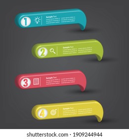 modern 3d text box template, banner Infographics