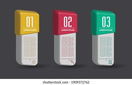 modern 3D text box template, banner Infographics