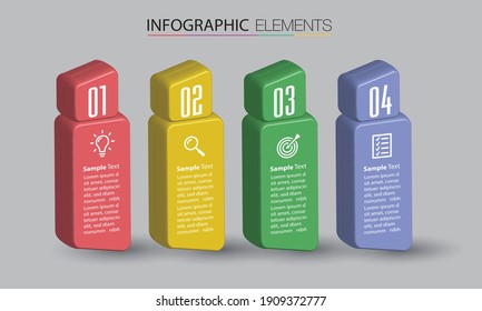 modern 3D text box template, banner Infographics