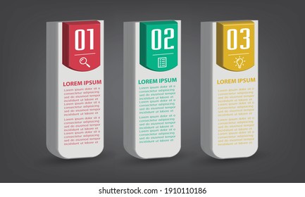 modern 3D text box template, banner Infographics