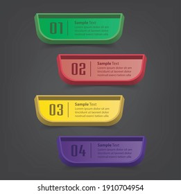 modern 3D text box template, banner Infographics