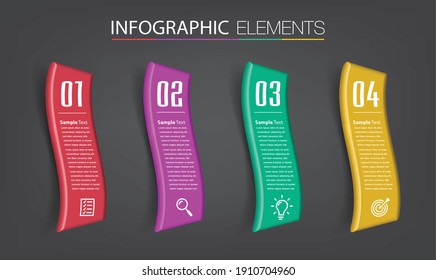 modern 3D text box template, banner Infographics