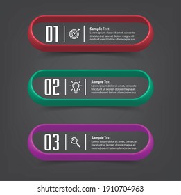modern 3D text box template, banner Infographics