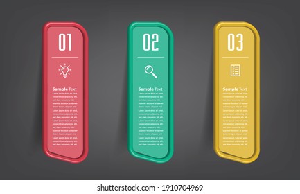 moderne 3D-Textbox-Vorlage, Banner-Infografiken