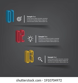 modern 3D text box template, banner Infographics