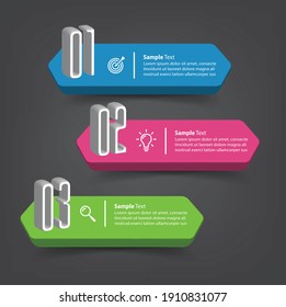 modern 3D text box template, banner Infographics