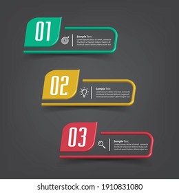modern 3D text box template, banner Infographics