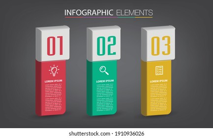 modern 3D text box template, banner Infographics