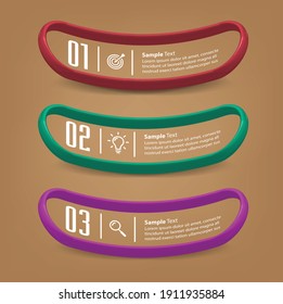 modern 3D text box template, banner Infographics