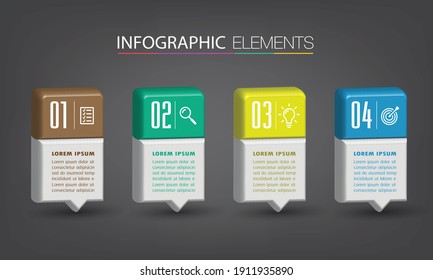 modern 3D text box template, banner Infographics