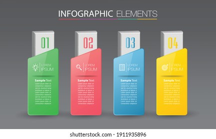 modern 3D text box template, banner Infographics