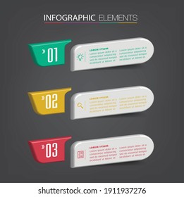 modern 3d text box template, banner Infographics