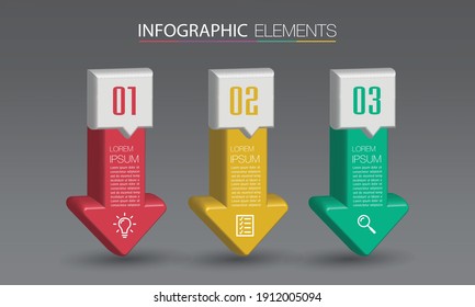 modern 3D text box template, banner Infographics