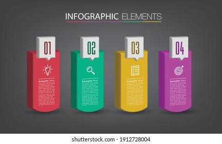 modern 3D text box template, banner Infographics