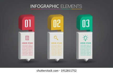 modern 3d text box template, banner Infographics