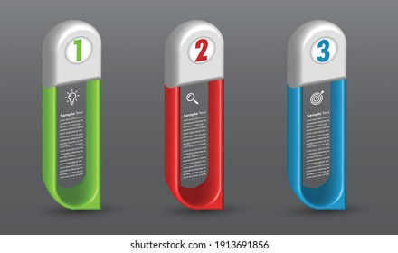 modern 3D text box template, banner Infographics