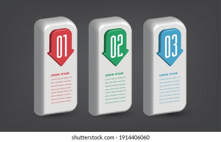 modern 3D text box template, banner Infographics