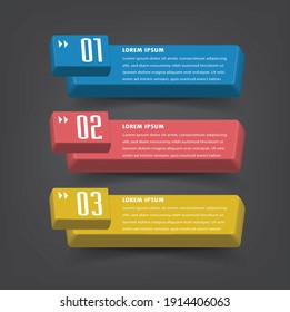 modern 3D text box template, banner Infographics