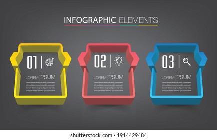 moderne 3D-Textbox-Vorlage, Banner-Infografiken