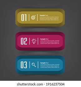 modern 3D text box template, banner Infographics