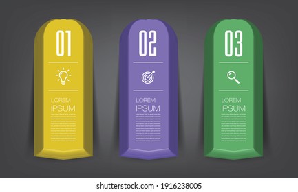 modern 3D text box template, banner Infographics