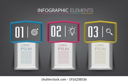 modern 3D text box template, banner Infographics
