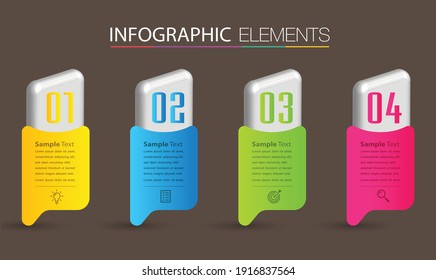 modern 3D text box template, banner Infographics