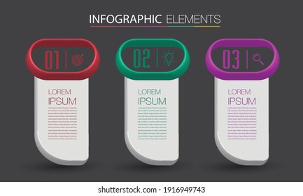 plantilla de cuadro de texto 3D moderna, banner Infografías
