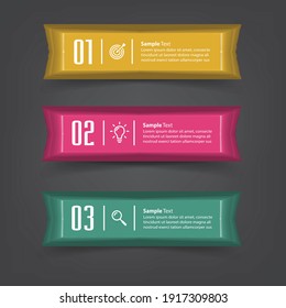 plantilla de cuadro de texto 3D moderna, banner Infografías