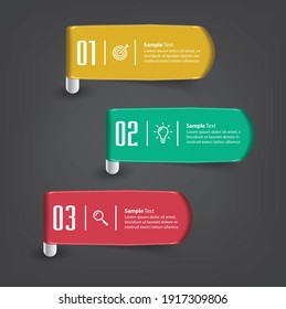 modern 3D text box template, banner Infographics