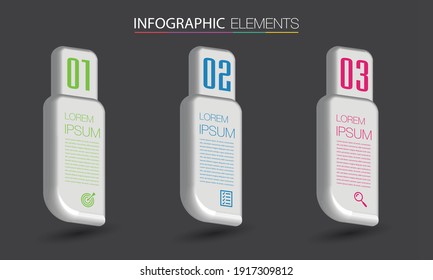 plantilla de cuadro de texto 3D moderna, banner Infografías