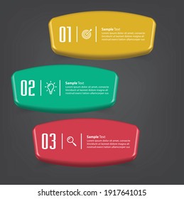 Modern 3D Text Box Template, Banner Infographics