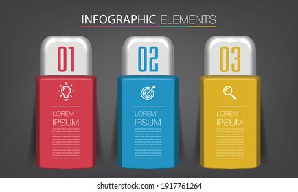 modern 3D text box template, banner Infographics