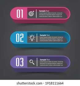 modern 3D text box template, banner Infographics