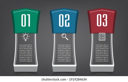 modern 3D text box template, banner Infographics